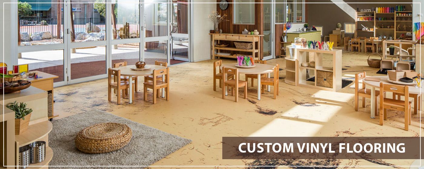 Custom vinyl flooring, bespoke commercial floor bespoke