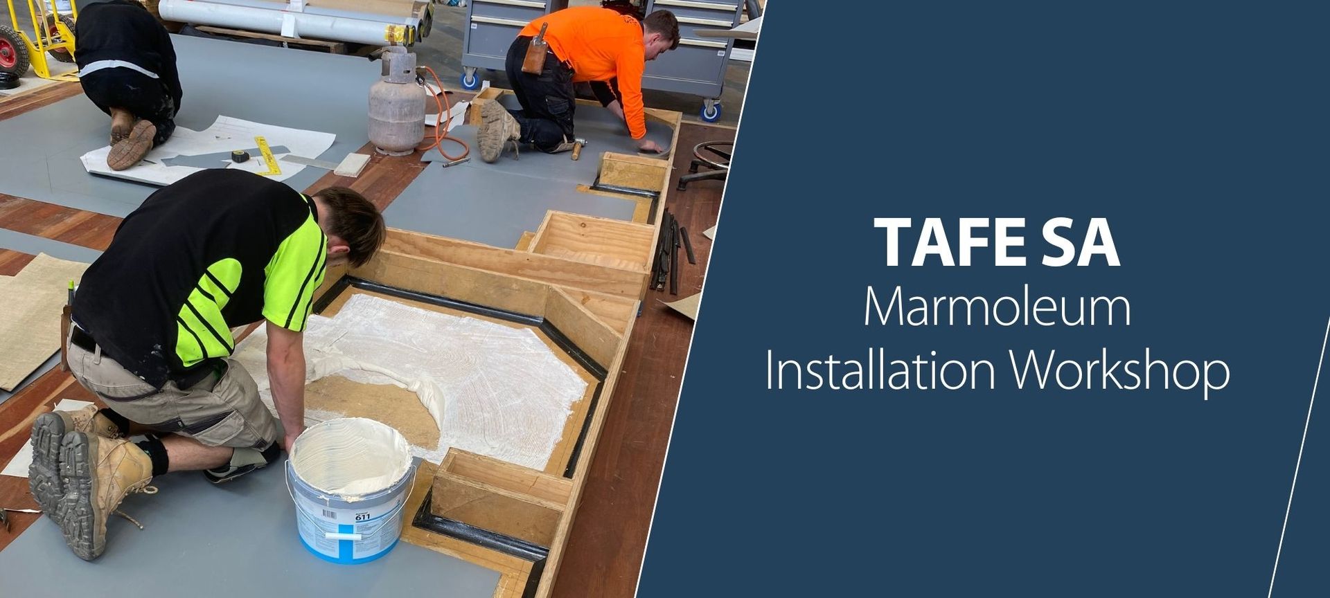 Linoleum floor training x TAFE and Forbo